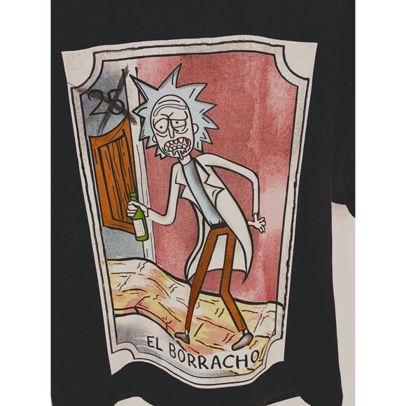 Rick and Morty El Borracho Drunk Pro Club Heavyweight T-Shirt Mens L - Picture 2 of 4